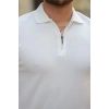 Erkek Fermuarlı Yakalı Kısa Kollu Tshirt