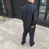 Erkek Fitilli Kadife Cepli Buggy Pantolon Oversize Rahat Kalıp - Siyah