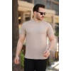 Erkek Ince çizgi Dokulu Kısa Kollu T-shirt