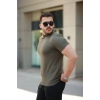 Erkek Ince çizgi Dokulu Kısa Kollu Tişört