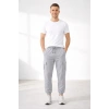 Erkek Jogger Eşofman Altı Regular Fit , Kargo Cepli, Lastikli Paça, Günlük Spor Pantolon - Gri