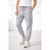 Erkek Jogger Eşofman Altı Regular Fit , Kargo Cepli, Lastikli Paça, Günlük Spor Pantolon - Gri