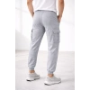Erkek Jogger Eşofman Altı Regular Fit , Kargo Cepli, Lastikli Paça, Günlük Spor Pantolon - Gri