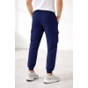 Erkek Jogger Eşofman Altı Regular Fit , Kargo Cepli, Lastikli Paça, Günlük Spor Pantolon - Lacivert