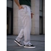 Erkek Keten Cepli Çıma Dikişli Jogger Buggy Pantalon Rahat Kalıp - Gri