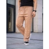 Erkek Keten Cepli Çıma Dikişli Jogger Buggy Pantalon Rahat Kalıp - Kahverengi