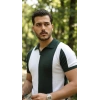 Erkek Kısa Kollu Polo Yakalı Blok Desenli Triko Bluz