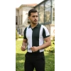 Erkek Kısa Kollu Polo Yakalı Blok Desenli Triko Bluz
