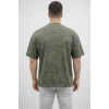 Erkek Premium Tişört OSY Yumuşak Dokulu Yıkamalı Oversize T-Shirt - Haki