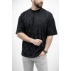 Erkek Premium Tişört OSY Yumuşak Dokulu Yıkamalı Oversize T-Shirt - Siyah