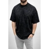 Erkek Premium Tişört OSY Yumuşak Dokulu Yıkamalı Oversize T-Shirt - Siyah