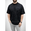 Erkek Premium Tişört OSY Yumuşak Dokulu Yıkamalı Oversize T-Shirt - Siyah