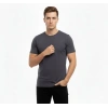 Erkek T-Shirt Bisiklet Yaka Slim Fit Dar Kesim Likralı Tişört Günlük Basic Body - Füme