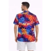 Erkek Tropikal Desenli Kısa Kol Gömlek Rahat Kalıp Yazlık Hawaii Tarz - Desenli