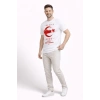 Erkek TÜRKİYE Ay Yıldız Baskılı Taraftar Forma T-Shirt - Beyaz