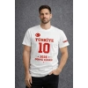 Erkek TÜRKİYE Baskılı Tişört 2026 Dünya Kupası Taraftar Forma T-Shirt - Beyaz