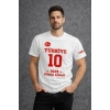 Erkek TÜRKİYE Baskılı Tişört 2026 Dünya Kupası Taraftar Forma T-Shirt - Beyaz