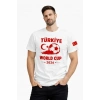 Erkek Türkiye World Cup 2026 Baskılı Tişört Futbol Temalı Forma T-Shirt - Beyaz