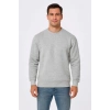 Erkek Üç İplik Düz Bisiklet Yaka SweatShirt - Gri
