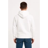 Erkek Üç İplik Kapüşonlu Kanguru Cepli SweatShirt Hoodie - Beyaz