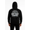 Erkek Üç İplik Kapüşonlu Ön Ve Arka Baskılı SweatShirt Hoodie - Siyah