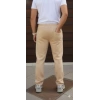 Erkek Üç Iplik Kışlık Pamuklu Ovarsize Bağcıklı Düz Paça Cepli Eşofman Altı Spor Rahat Model - Bej