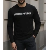 Erkek Uzun Kollu Bisiklet Yaka Viskon Sweat