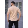 Erkek Waffle Kumaş Kısa Kollu Düğmeli Açık Yaka Regular Fit Gömlek - Bej