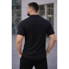 Erkek Waffle Kumaş Kısa Kollu Düğmeli Açık Yaka Regular Fit Gömlek - Siyah