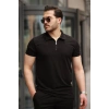 Erkek Yakalı Fermuarlı T-shirt şort Ikili Takım