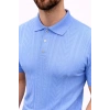Erkek Yazlık Triko Tişört Kısa Kol Polo Yaka Düğmeli T-Shirt - Bebek Mavisi