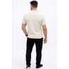 Erkek Yazlık Triko Tişört Kısa Kol Polo Yaka Düğmeli T-Shirt - Krem