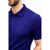 Erkek Yazlık Triko Tişört Kısa Kol Polo Yaka Düğmeli T-Shirt - Lacivert