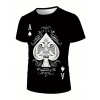 Erkekkısa Kollu Yuvarlak Yaka Desenli Viskon T-shirt