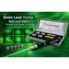 Green Laser Pointer Yeşil Lazer Kalem 5 Başlıklı Özel Kadife Gri Kutulu