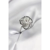 Gümüş Renk Çiçek Model Vintage Kadın Yüzük