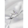 Gümüş Renk Kelebek Model Zirkon Taşlı Kadın Yüzük
