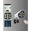 Güneş Enerjili LED Lamba + Güvenlik Kamerası Görünümlü– 5-8 m Hareket Algılamalı, Beyaz Işık