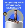 Hızlı Şarj Teknolojili USB Şarjlı AAA Pil – 40 Dakikada Tam Şarj
