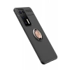 Huawei P40 Kılıf Range Yüzüklü Silikon - Siyah-Gold