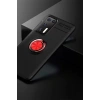Huawei P40 Kılıf Range Yüzüklü Silikon - Siyah-Kırmızı