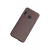 Huawei P40 Lite E Kılıf Auto Focus Karbon Kapak - Kahverengi