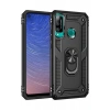 Huawei P40 Lite E Kılıf Sofya Yüzüklü Silikon Kapak - Siyah