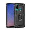 Huawei P40 Lite E Kılıf Sofya Yüzüklü Silikon Kapak - Siyah