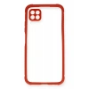 Huawei P40 Lite Kılıf Miami Şeffaf Silikon - Kırmızı