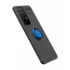Huawei P40 Pro Kılıf Range Yüzüklü Silikon - Siyah-Mavi