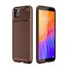 Huawei Y5P Kılıf Auto Focus Karbon Kapak - Kahverengi