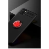 Huawei Y5P Kılıf Range Yüzüklü Silikon - Siyah-Kırmızı