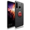 Huawei Y6P Kılıf Range Yüzüklü Silikon - Siyah-Kırmızı