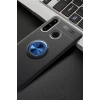 Huawei Y6P Kılıf Range Yüzüklü Silikon - Siyah-Mavi